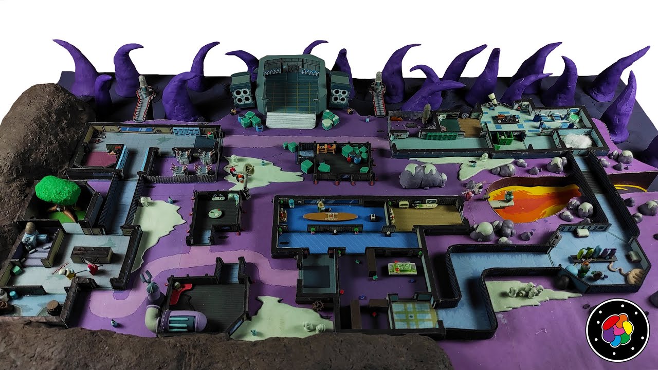 Cómo Hacer el Mapa POLUS de AMONG US de Plastilina y Cartón | PlastiVerse