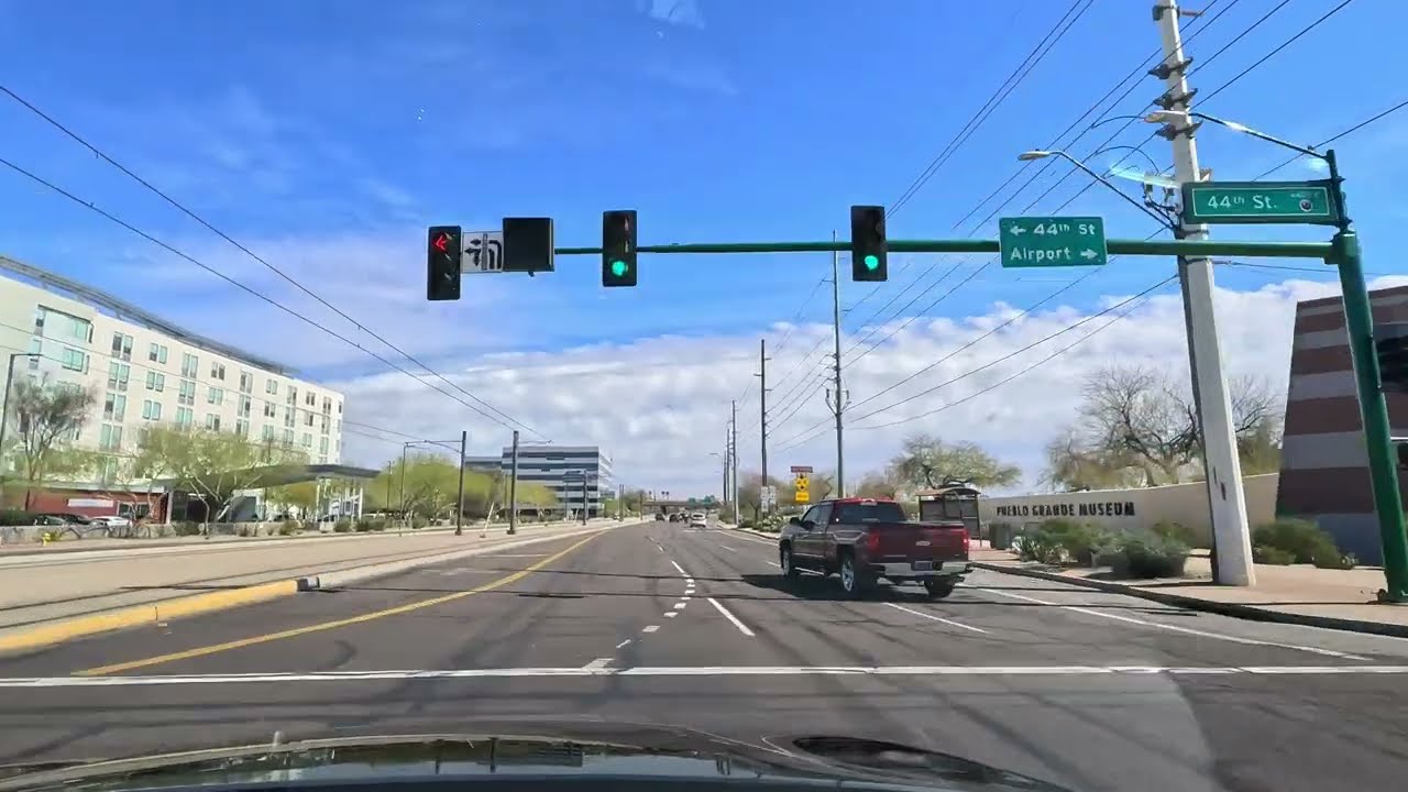 A Drive on Jefferson Street - Downtown Phoenix to Tempe - Arizona