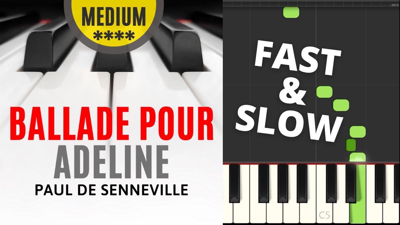 Ballade Pour Adeline I Richard Clayderman Piano Sheet Music for Intermediate Pianists Video Tutorial