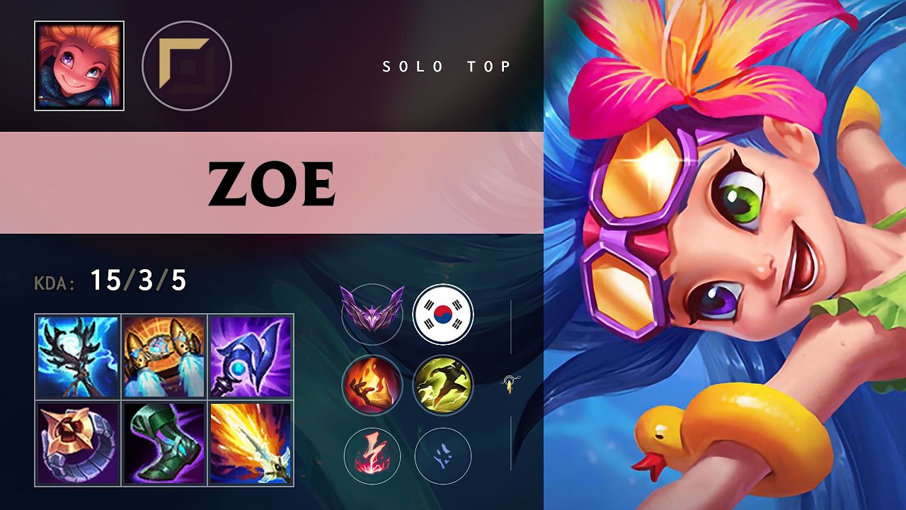 Zoe Top против Yone &mdash; корейский сервер, ранг Master, патч 11.26