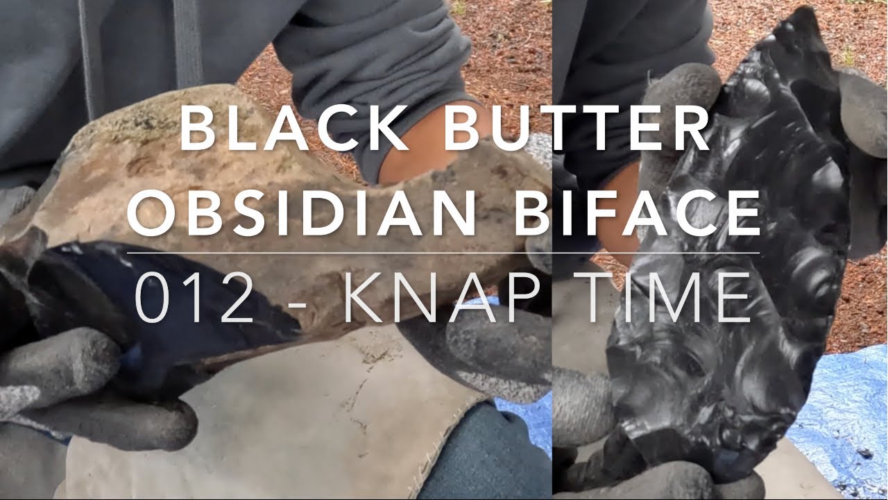 012 Weird Nodule of Black Butter (Dacite) Obsidian Knife - Direct Percussion Biface Flint Knapping