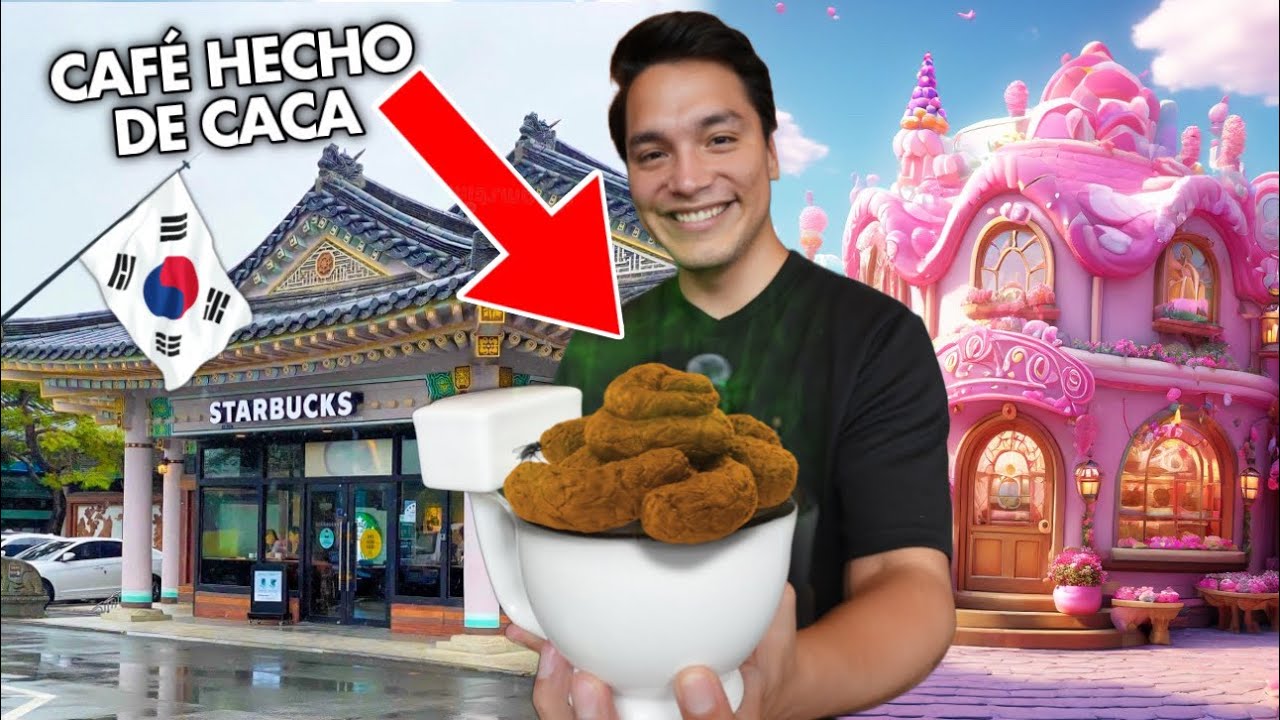Visité los CAFÉS MÁS EXTRAÑOS de COREA DEL SUR 🇰🇷😱 ¡Cafés de popo! 💩