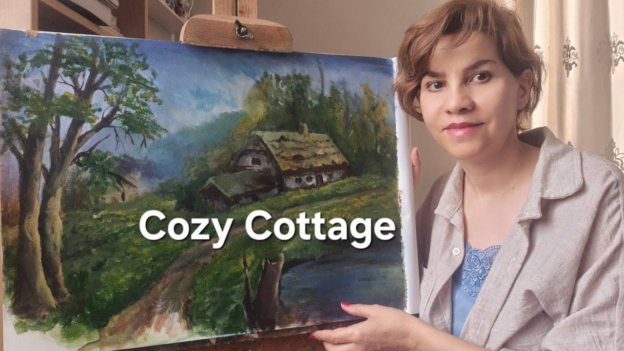 From Blank Canvas to Forest Paradise | Relaxing Acrylic Painting Time-Lapse