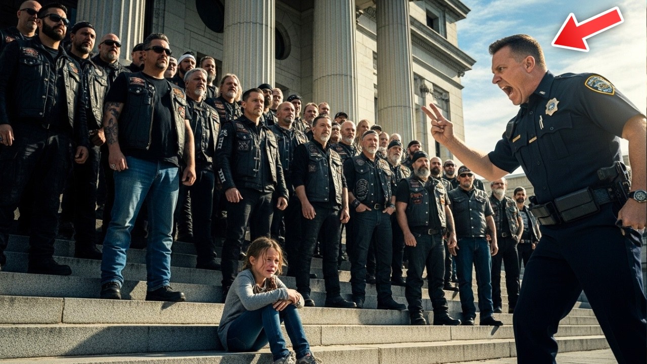 ไบค์เกอร์ 47 คนบุกศาลเพื่อช่วยสาวน้อยจากพ่อเป็นตำรวจที่ทำร้ายเธอ