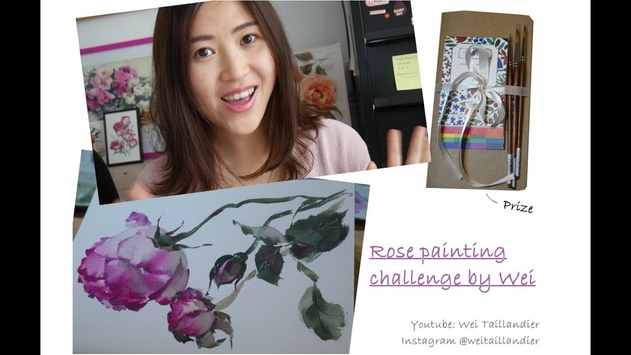 Rose watercolor painting challenge + demo