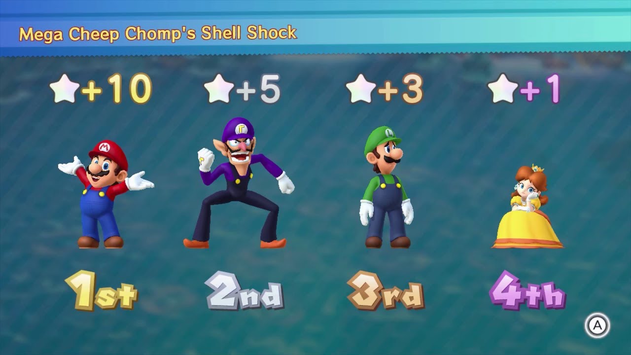 Mario Party 10 (Haunted Trail) #92 Luigi vs Daisy vs Waluigi vs Mario (player 1)