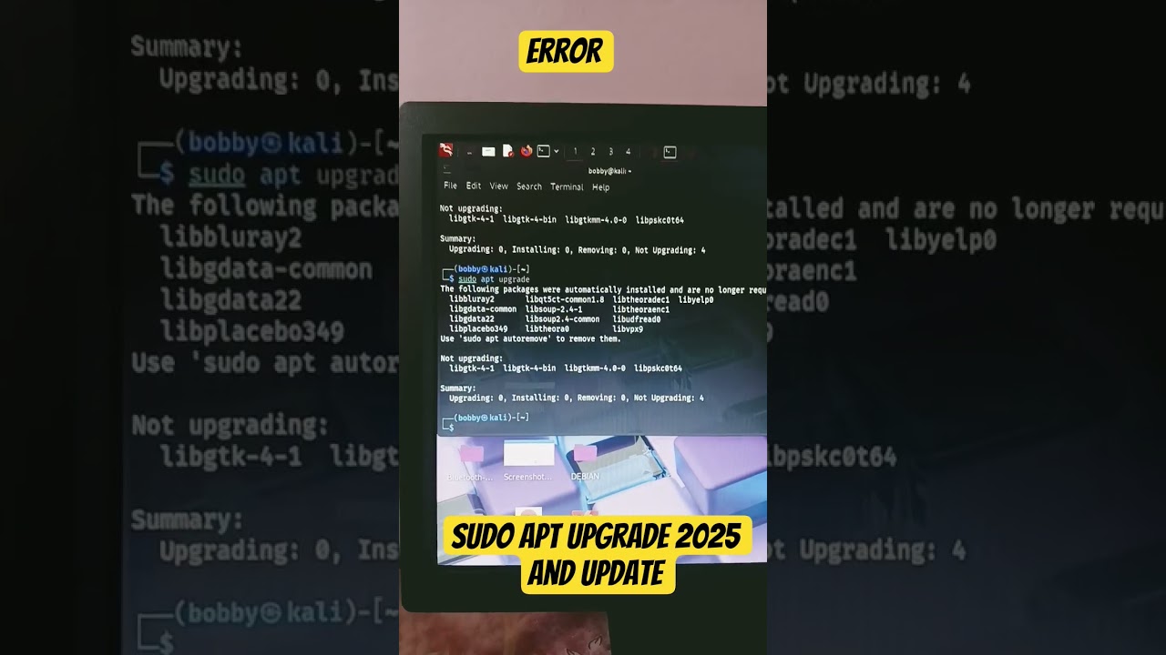 Kali Linux ।। sudo apt upgrade and update 2025 ।। fix errors.