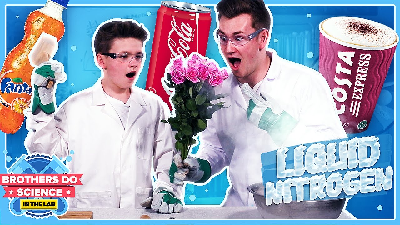 LIQUID NITROGEN VS DRINKS | Brothers Do Science: In The Lab