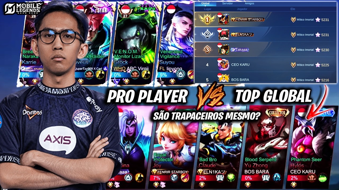 REVANCHE do Pro Player da EVOS CONTRA o TOP GLOBAL 5 MIL ESTRELAS! PRO PLAYERS vs TOP GLOBAL - MLBB