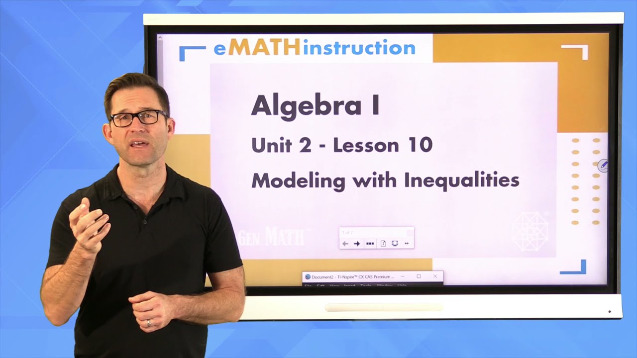 N-Gen Math Algebra I.Unit 2.Lesson 10.Modeling with Linear Inequalities