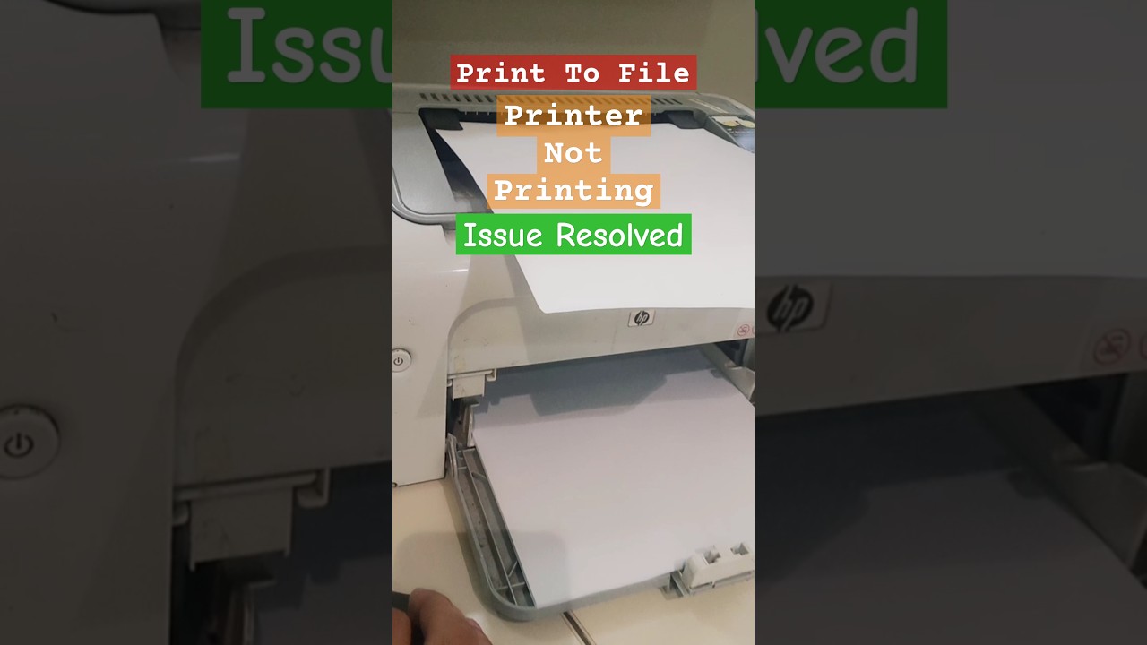 Printer not Printing Print to File Issue Resolved