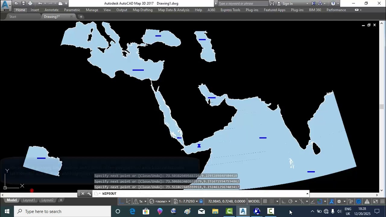 Aviation. Sky Route Program for Producing En Route Chart (Imaginary grid 1) Part 2