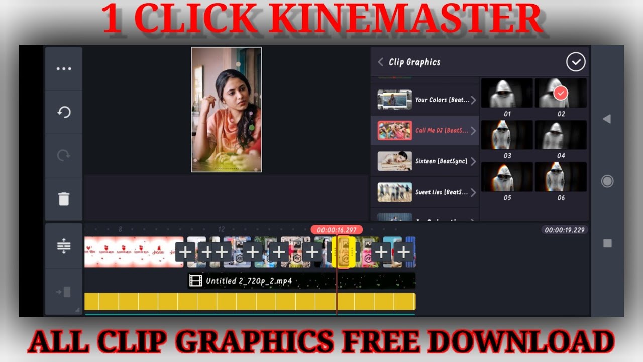 How to install call me dj (beat sync) effect in kinemaster || call me dj clip graphics download