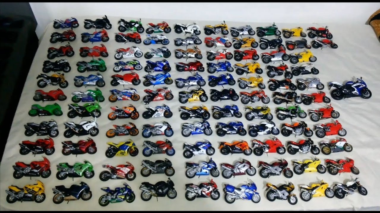 Coleção de motos miniatura 