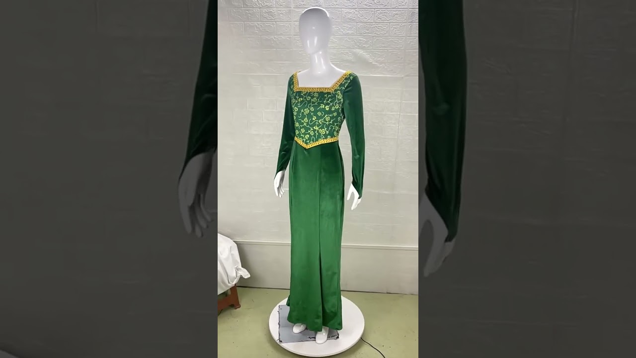 Anime Princess Green Dress Fiona Dress Shrek Cosplay Costume Halloween Fancy Fantasy Party Suit