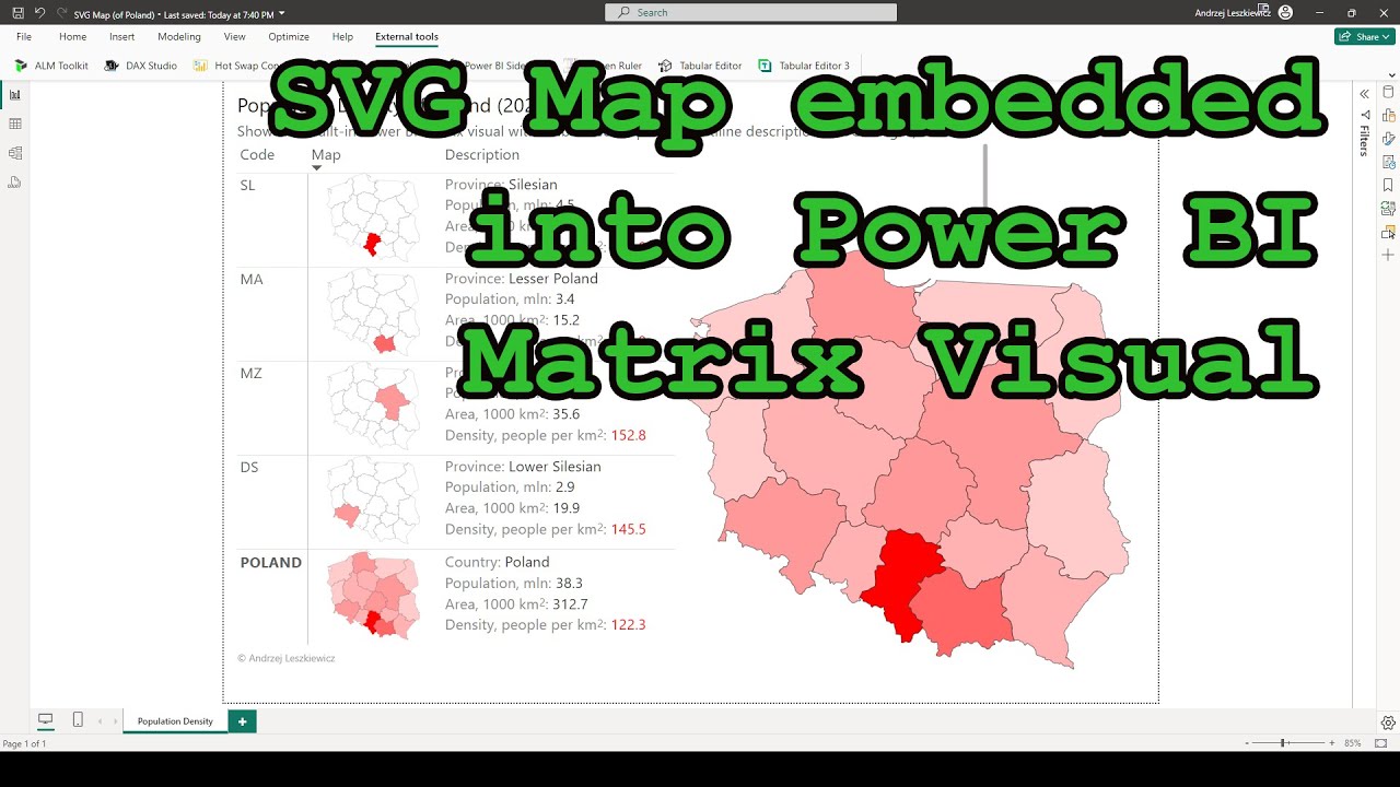 SVG Map Embedded into Power BI Matrix Visual
