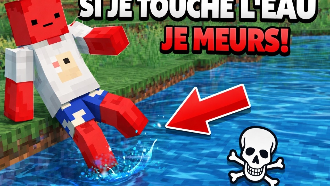 Minecraft mais si je touche l’eau je meurs… (Challenge Impossible)