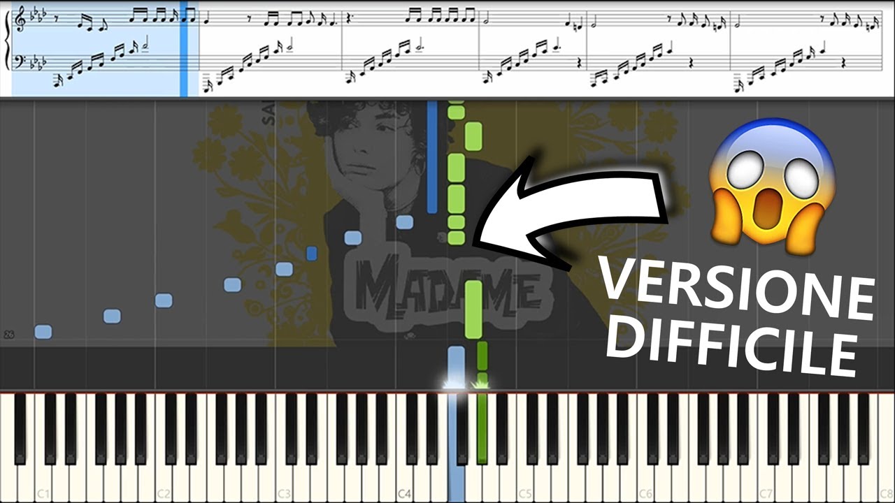Madame - Voce (piano tutorial versione difficile😳) | Sanremo 2021