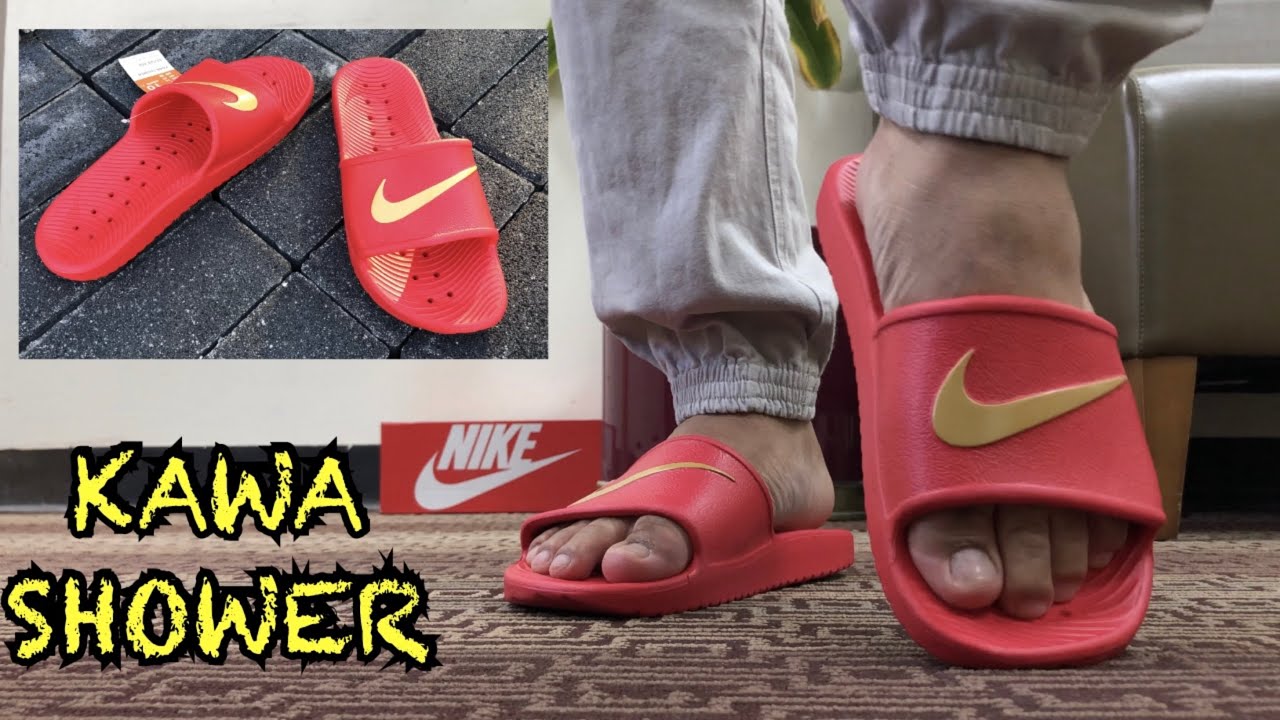 Nike kawa shower slides red | Unboxing and On Feet | Azo Edition