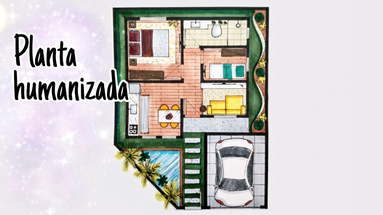 Planta baixa humanizada a mão