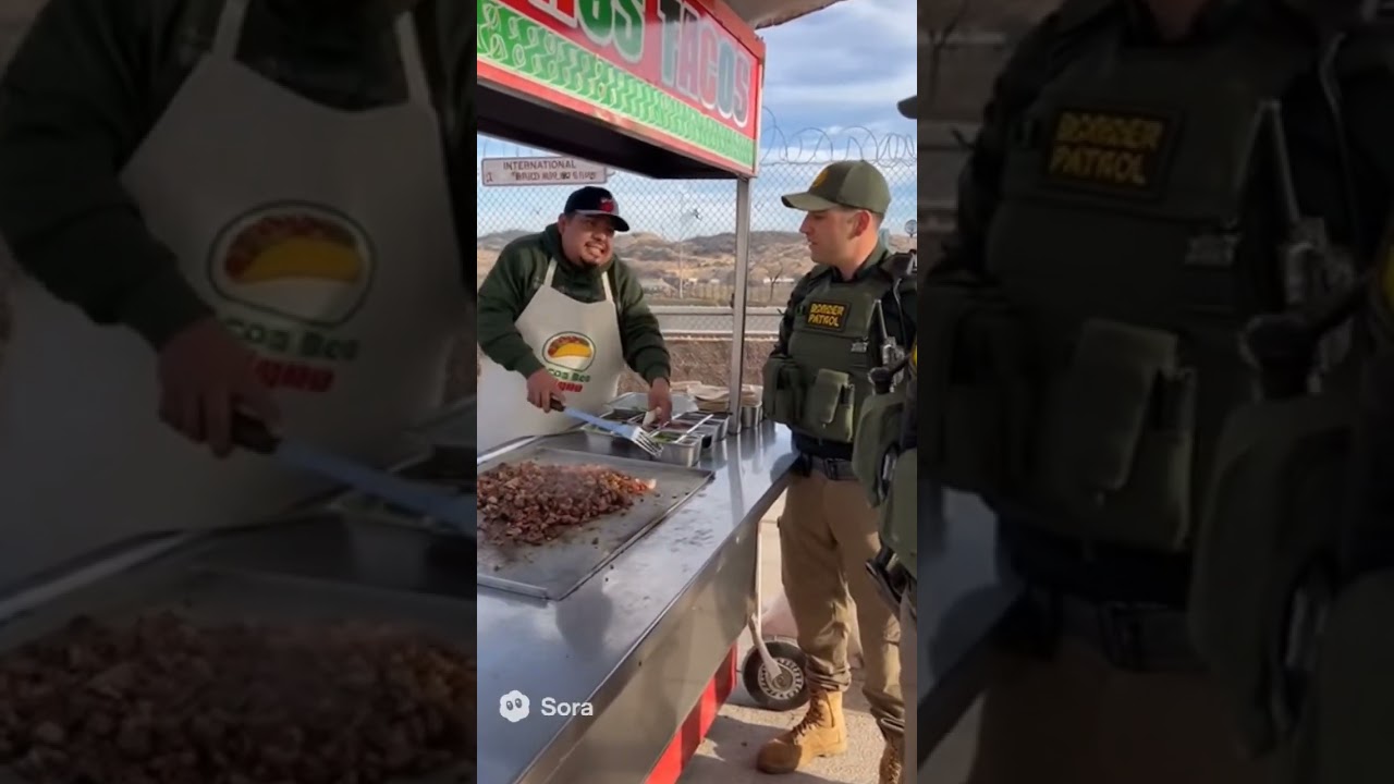 tacos fighting the border patrol #borderpatrol #mexicanfood #mexico #tacos #viral