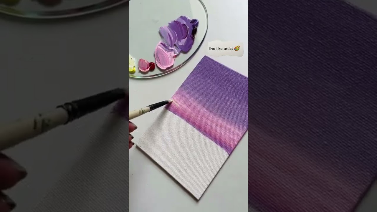 a silent road under the purple sky💫#acrylicpainting #youtube #subscribe