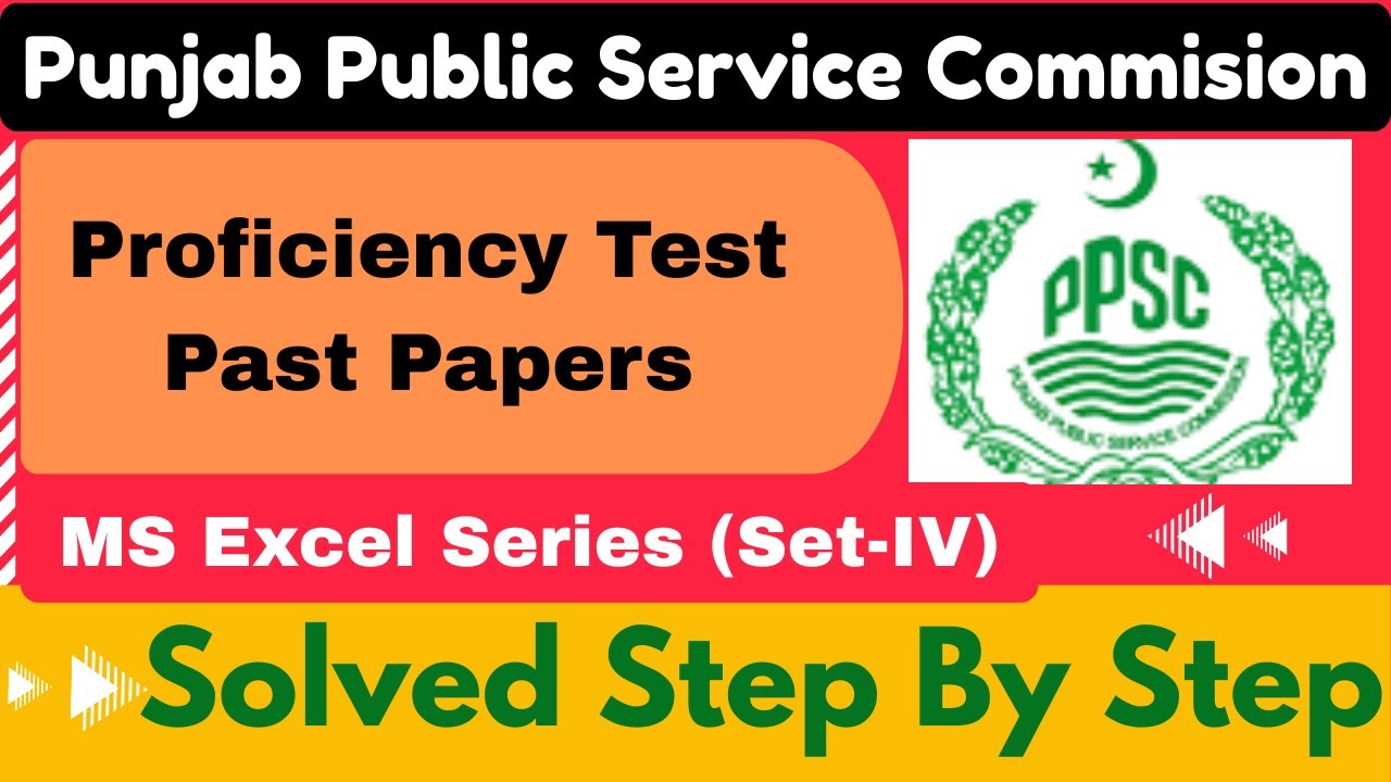 PPSC Proficiency Test Past Paper | MS Excel Utility Bill Expenditure | Set-04