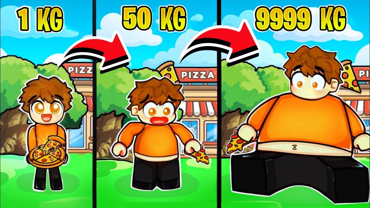 Gaining 958,736,632 KG WEIGHT in Roblox....