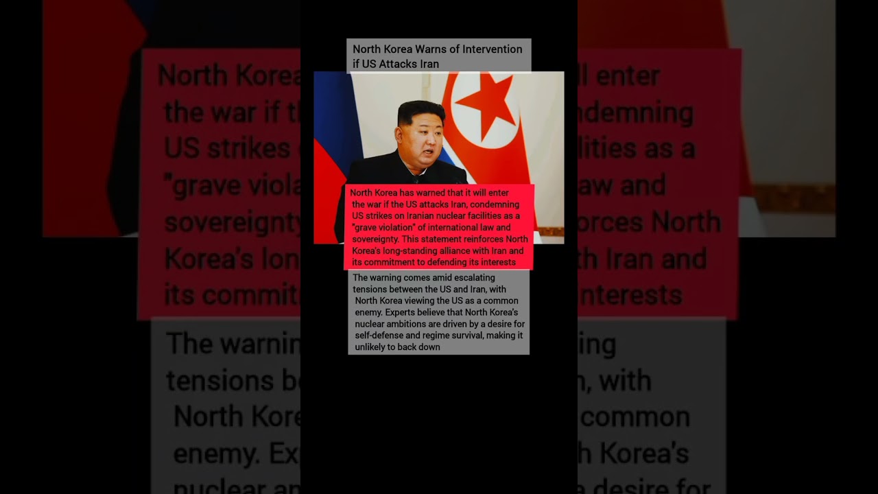 North Korea Warns of Intervention if US Attacks Iran
