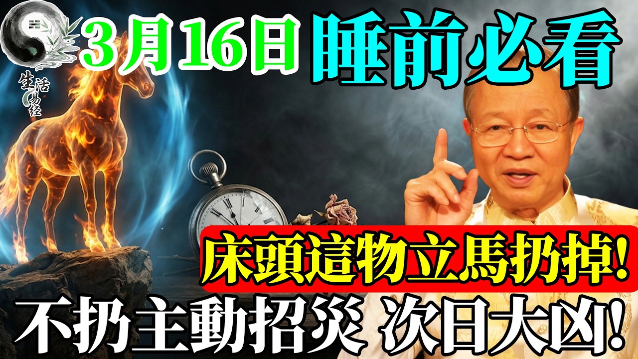 3月16日晚上睡覺前，床頭這件東西立馬扔出去！否則次日大凶！#易經智慧 #曾仕強 #風水 #流量 #國學 #正能量 #熱門  #國學智慧