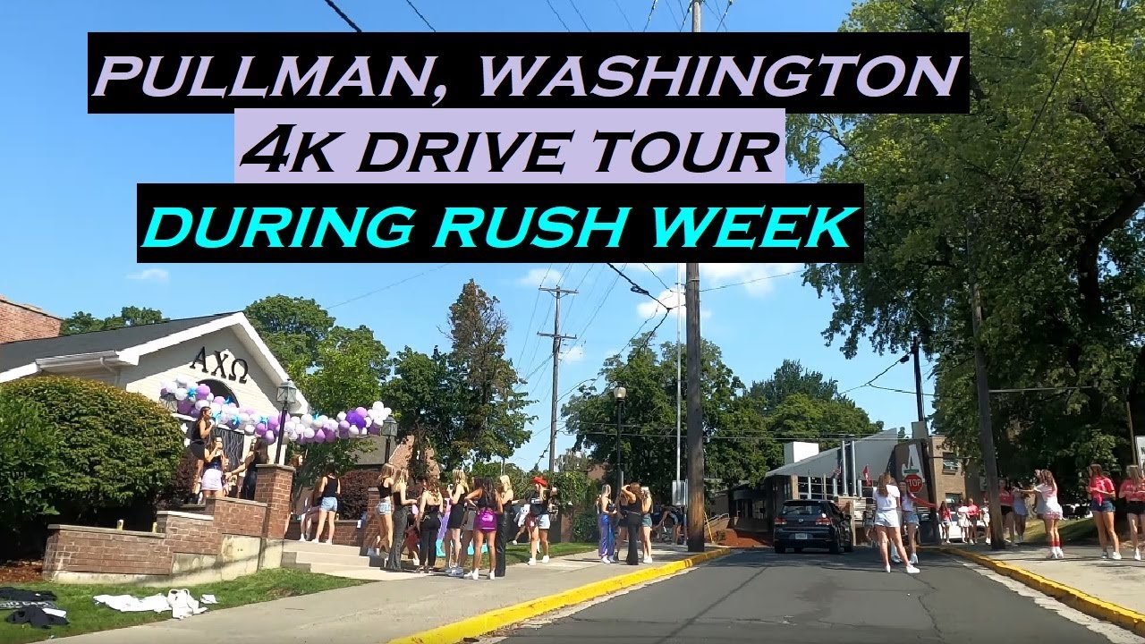 Pullman, Washington | 4k Driving Tour | During Rush Week | Dashcam | Fraternity Sorority | WSU
