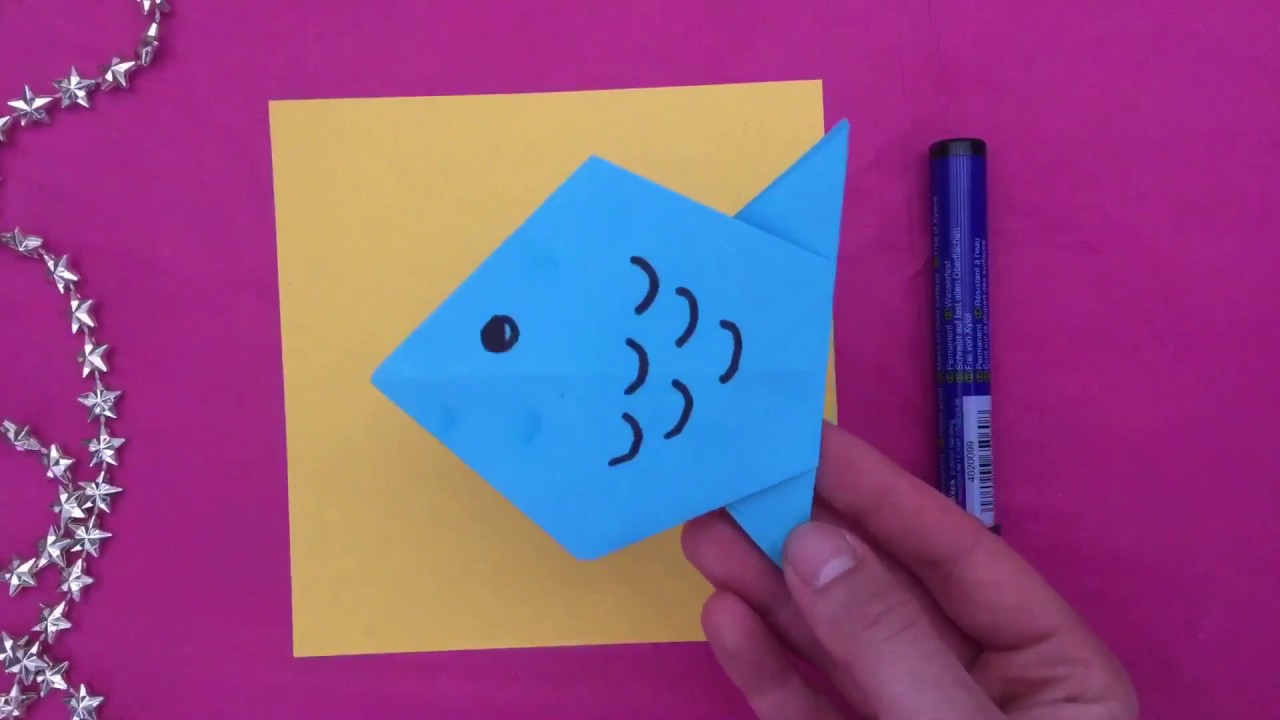 💕 ORIGAMI tutorial PESCE ( SUPER FACILI!) 💕  Lavoretti con la carta  💕 Pesce di carta