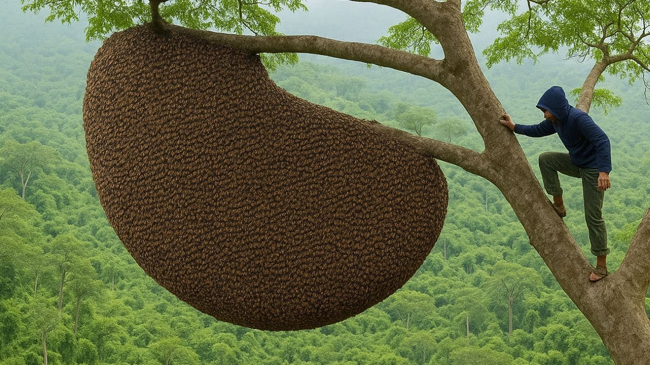 Risking It All for Wild Honey – Climbing an Ancient Tree with Jungle Vines!