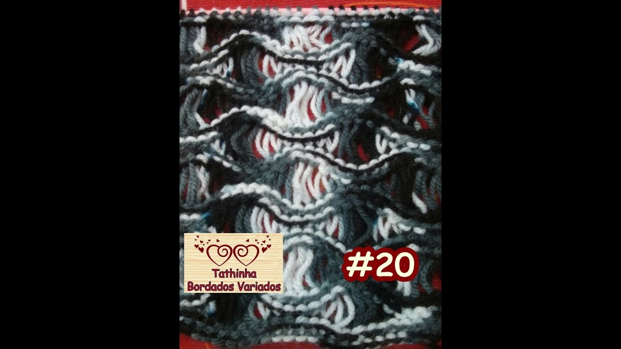 PONTO ONDAS DO MAR EM TRICÔ - Tathinha Bordados #20