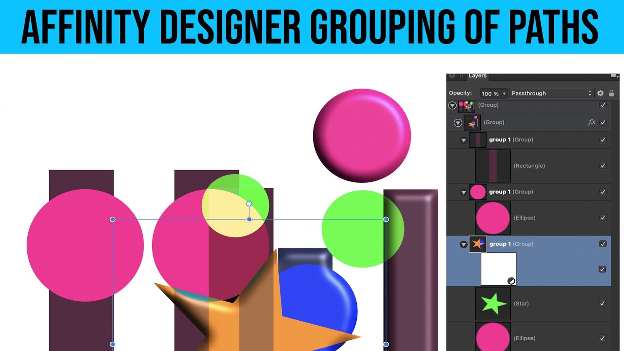 Affinity Designer : How To Group Layers Tutorial | Graphicxtras