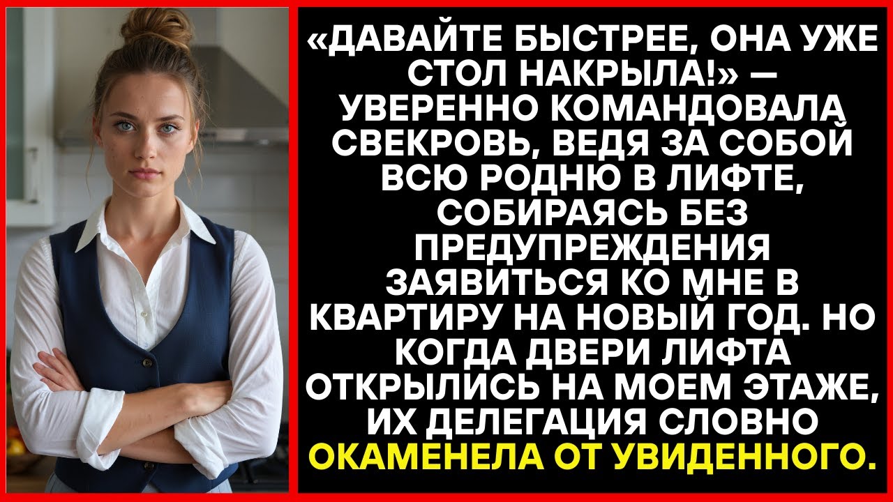 Собрав всю семью, свекровь решительно вела их ко мне праздновать Новый год, даже не позвонив.