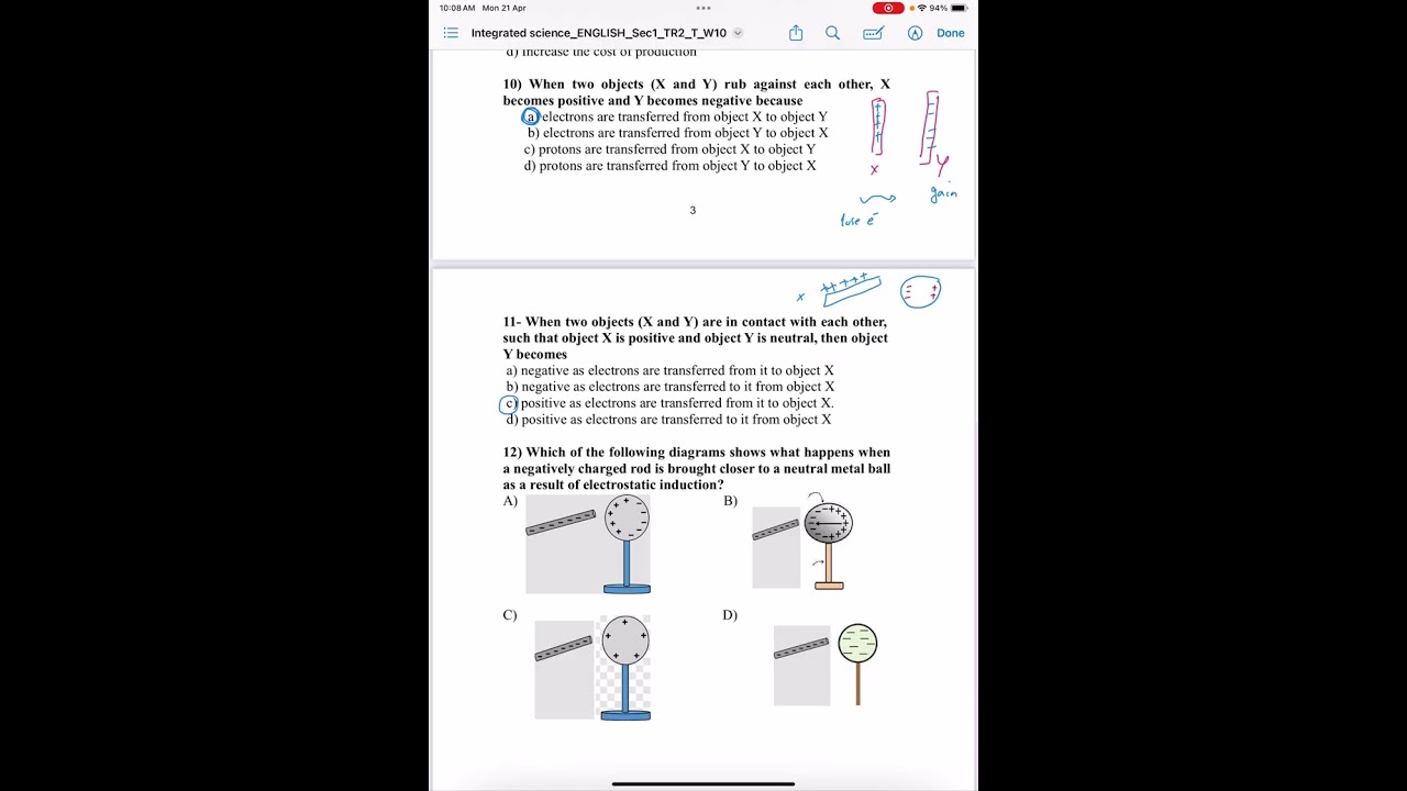 Weekly assignments week 10 integrated science second term by Mrs Randa Hagag