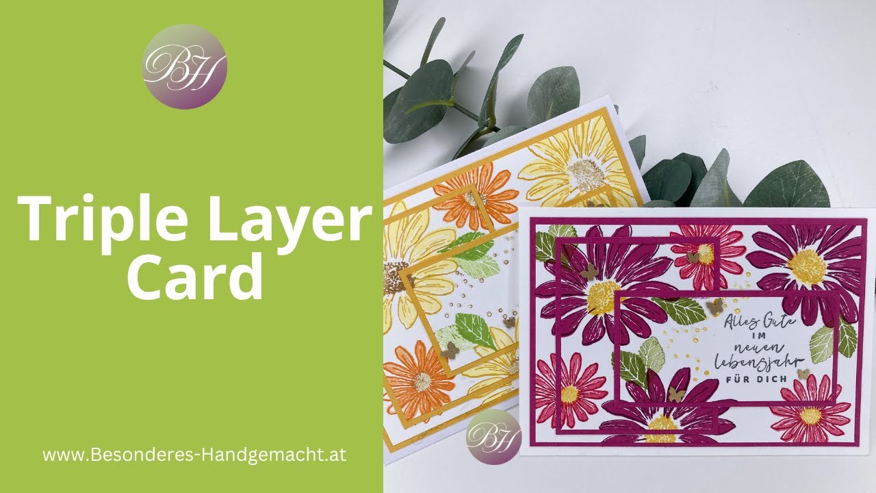 Triple Layer Card / elegante Lagenkarte / charmante Gänseblümchen / Freude am Stempeln /Stampin' Up!