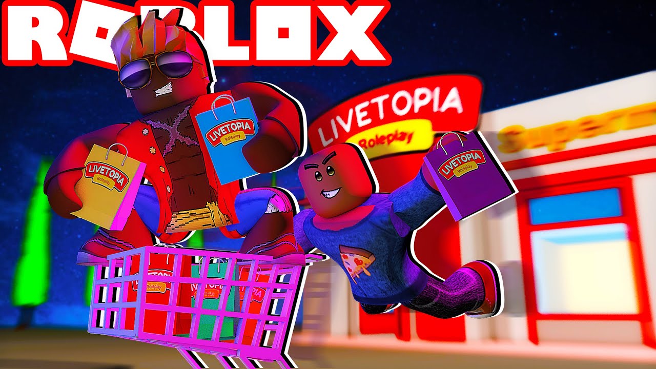 😂 ELYAS Y PANCRI ROBAN EN EL SUPERMERCADO DE ROBLOX LIVETOPIA 😱