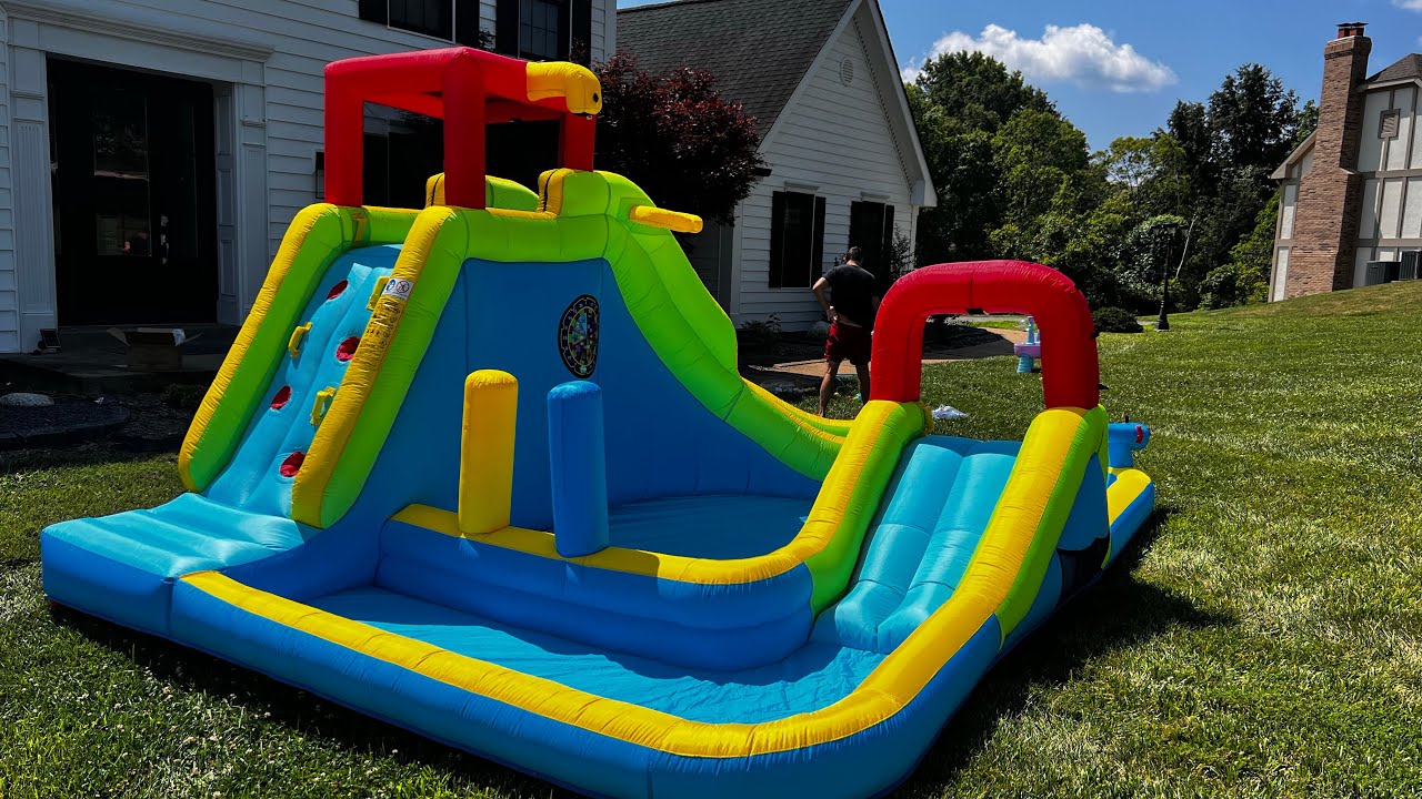 Tobargar Inflatable Water Slide Park Set Up and Playtime for Kids