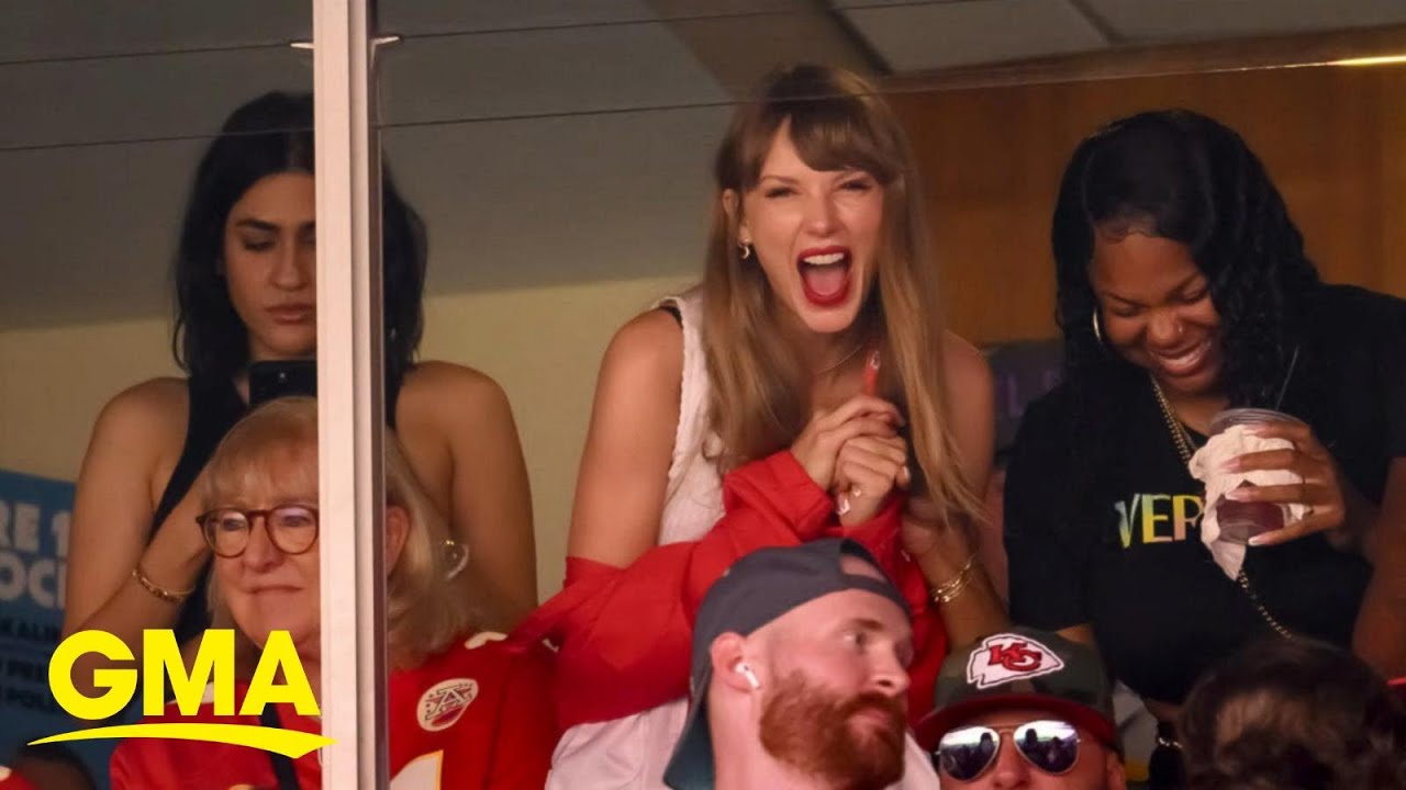 Taylor Swift-Travis Kelce romance rumors boost sales for KC Chiefs l GMA