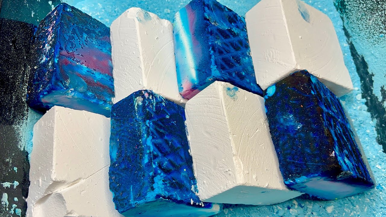 8+ Blue Dyed Gholibn Gym Chalk Crumble | Satisfying ASMR