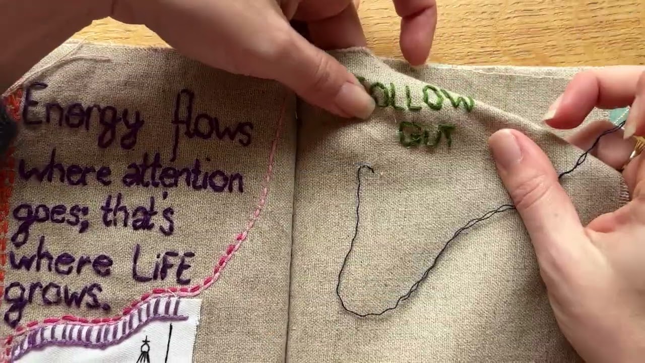 How I embroider TEXT into my stitch journal 