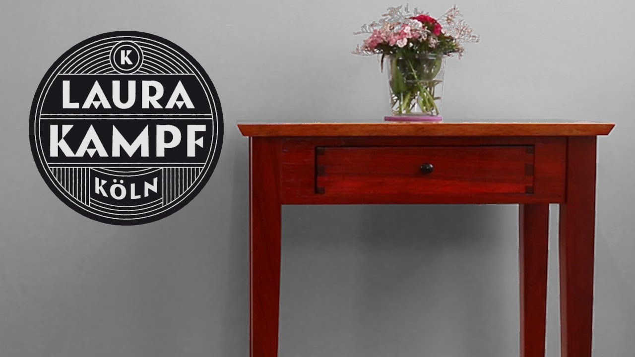 Padauk Side Table with dovetail drawer