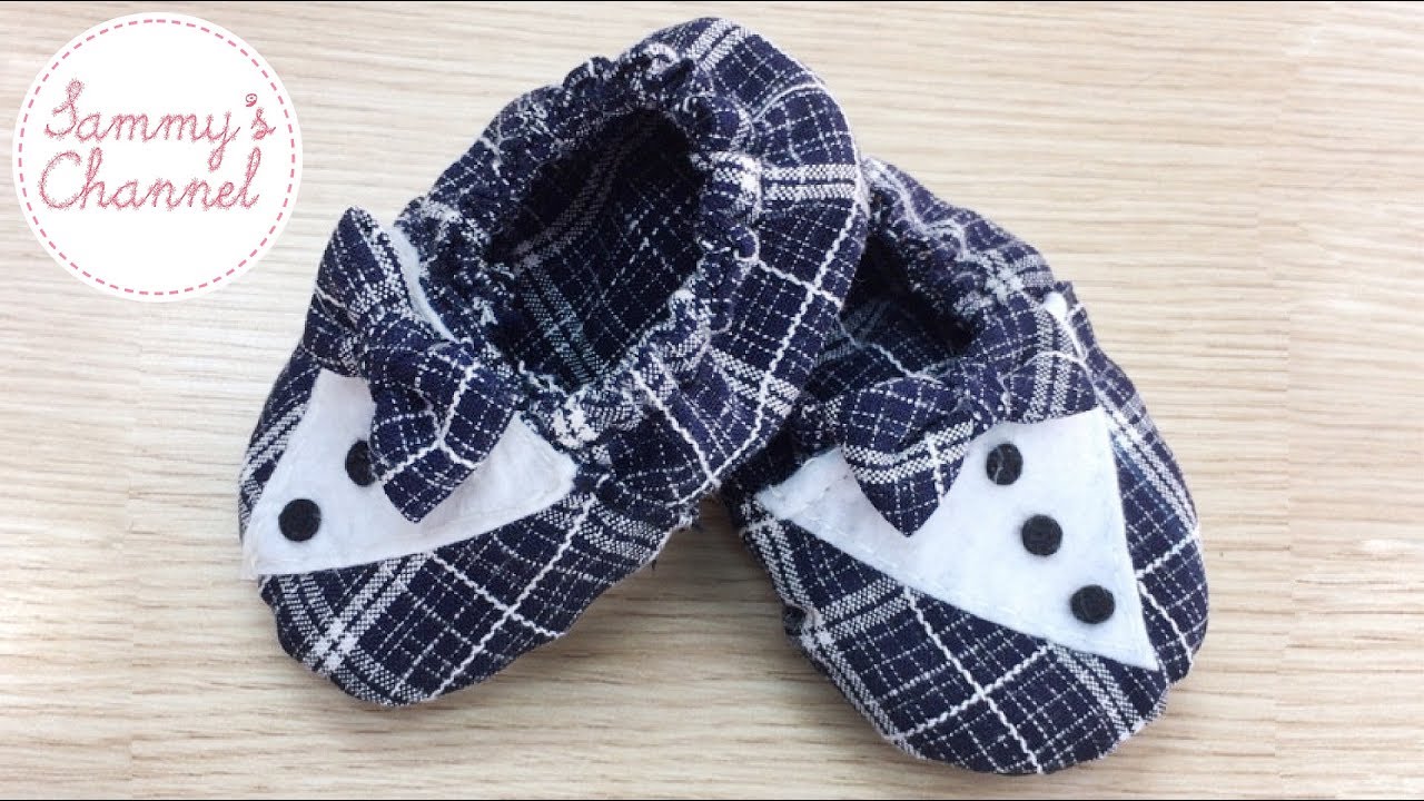 DIY - Sewing Gentle Shoes For Baby Boys Tutorial | Hướng dẫn may giầy lịch lãm cho bé trai.