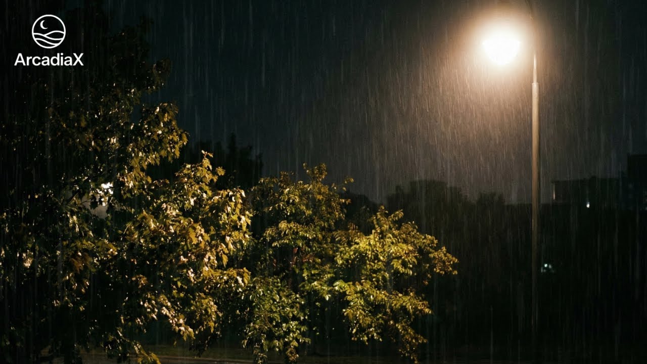 99% Relaxation | Soft Rainfall at Night for Deep Sleep