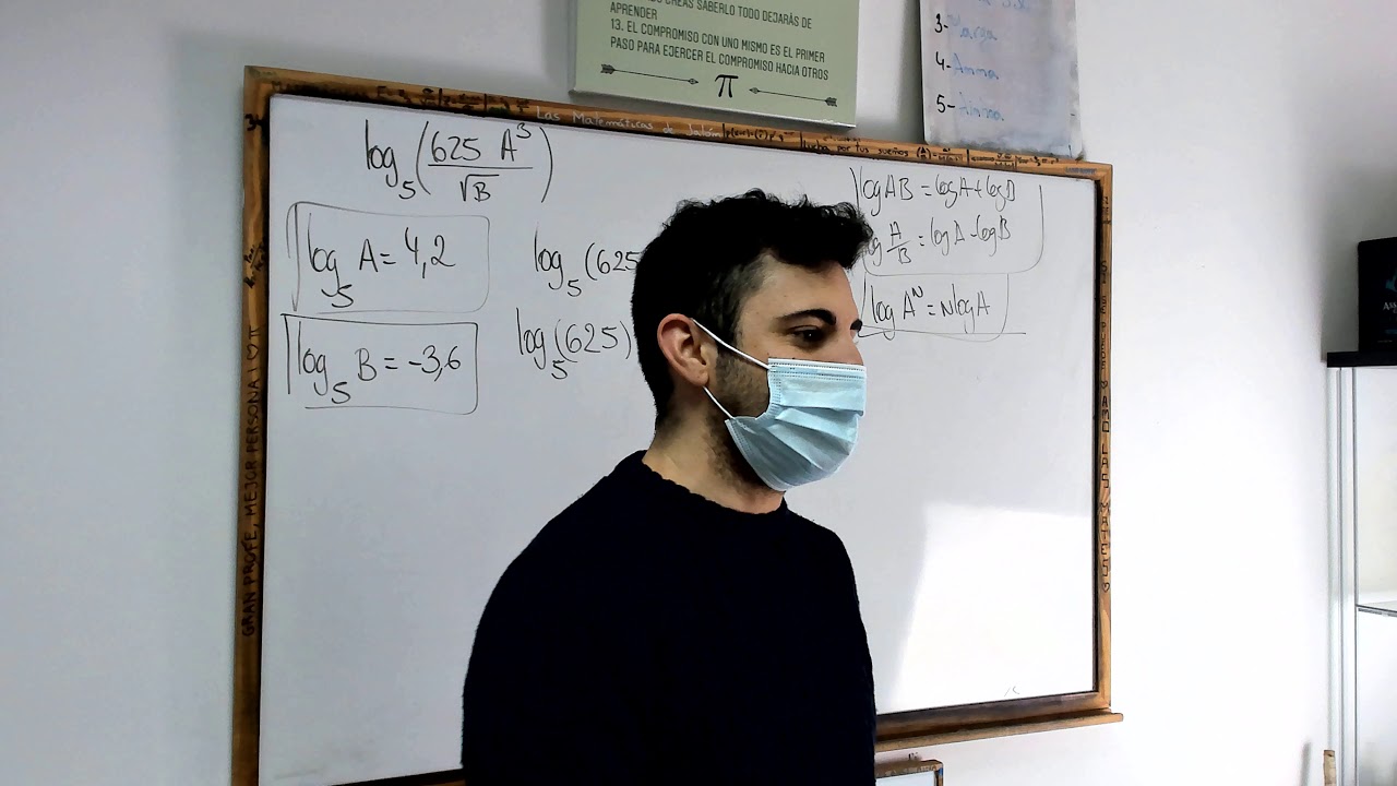 Calcular el logaritmo utilizando las propiedades