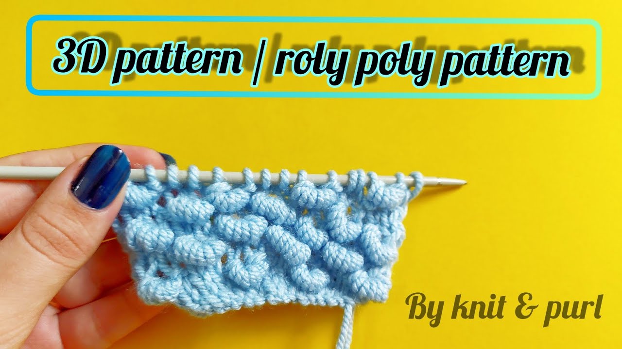 3D knitting pattern | worm pattern | rolypoly pattern | spring pattern
