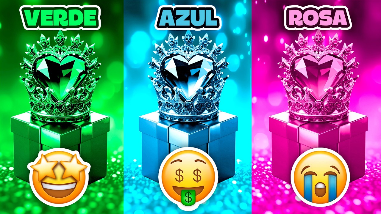 🎁 ESCOLHA SEU PRESENTE! Desafio das Cores! 💚💙💗 Qual Você Vai Escolher? Verde, Azul ou Rosa!