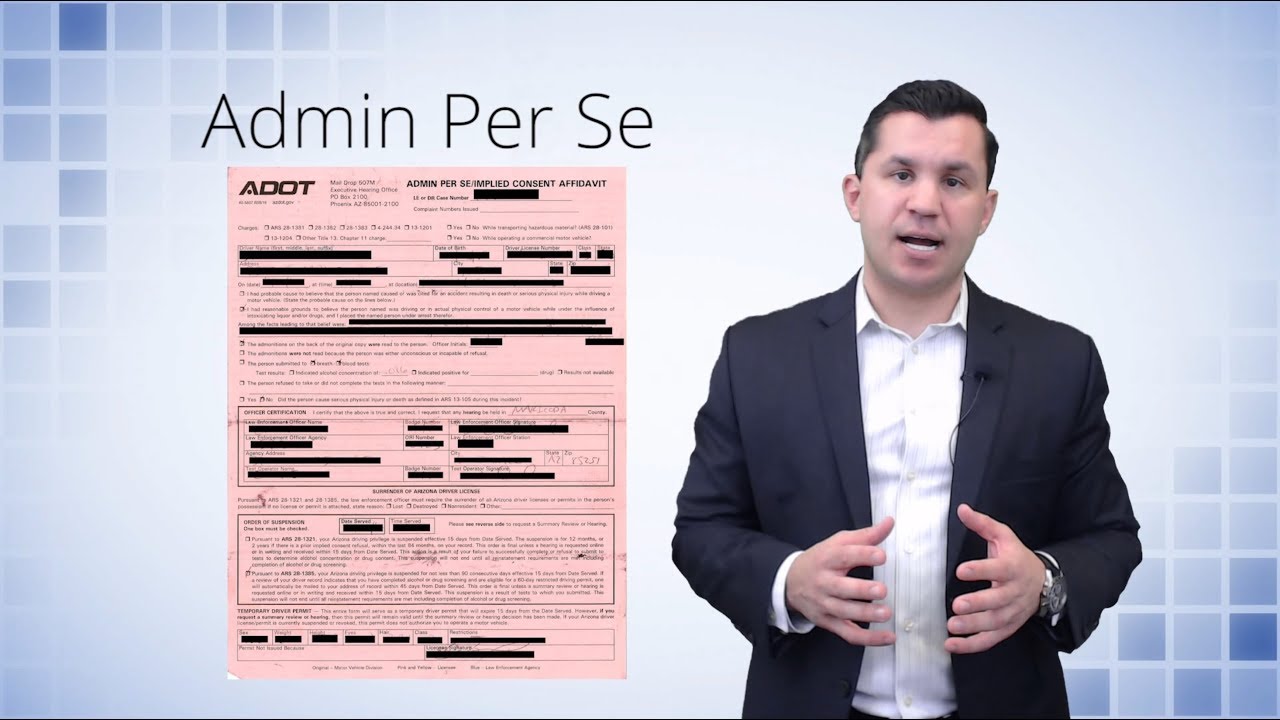Driver's License and Admin Per Se in Arizona DUI Cases